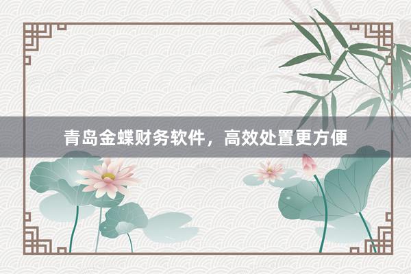 青岛金蝶财务软件，高效处置更方便
